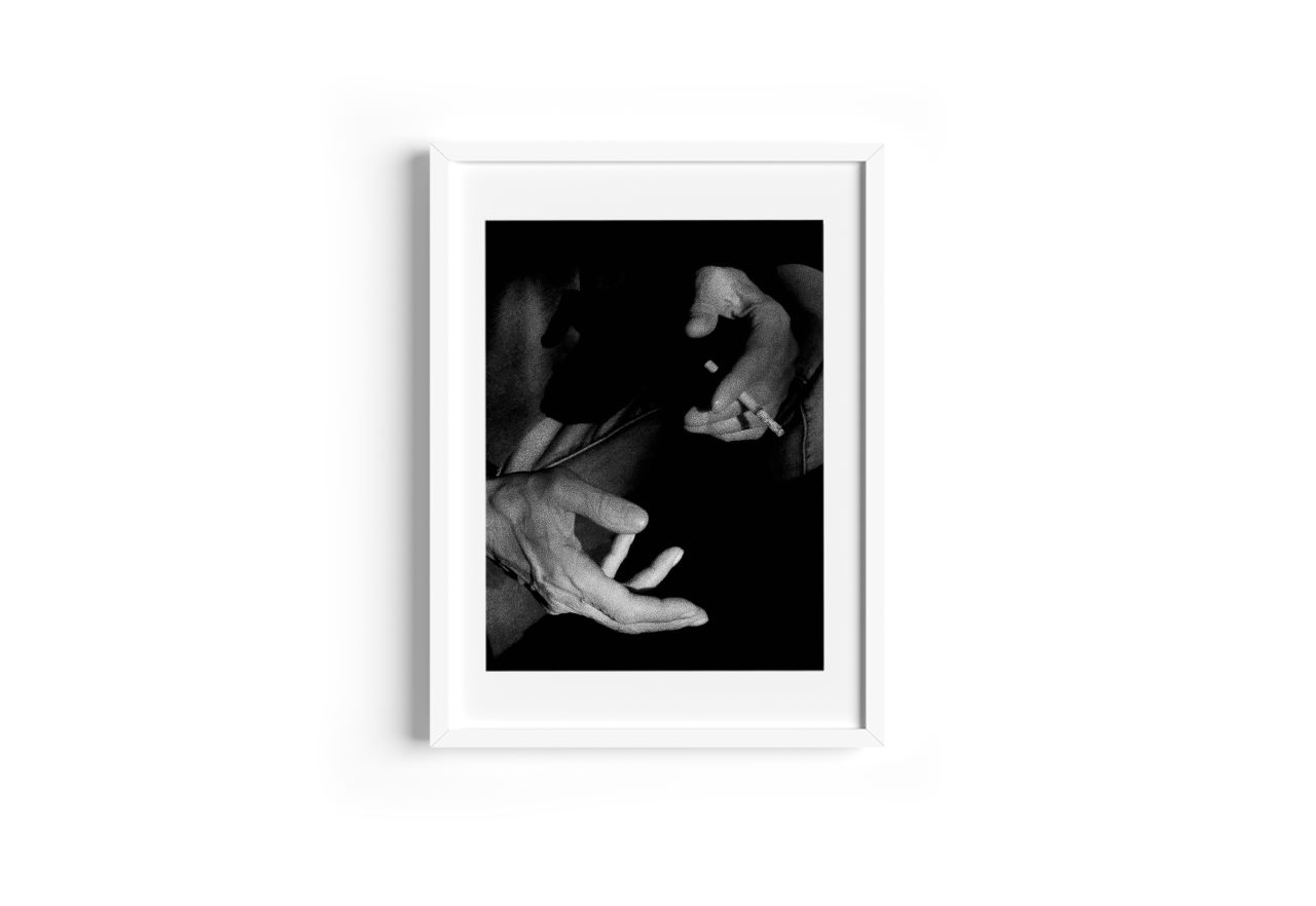 <img src=“Anita Chubinishvili Mama” alt=“Mama” title=“Father's hands in black and white”