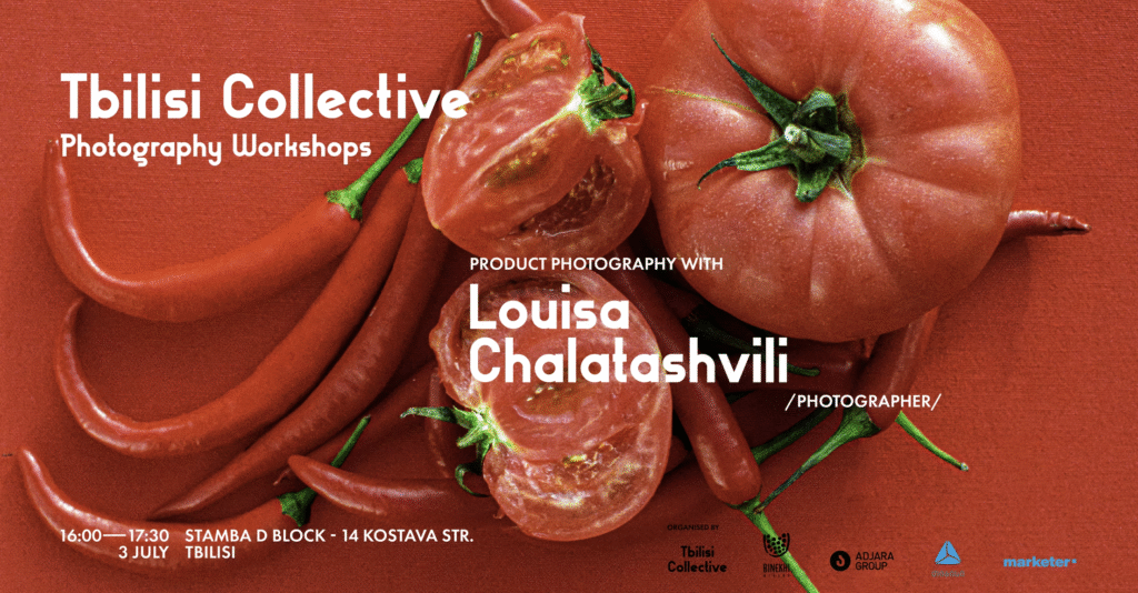 poster for product photography workshop of at Tbilisi Collective exhibition