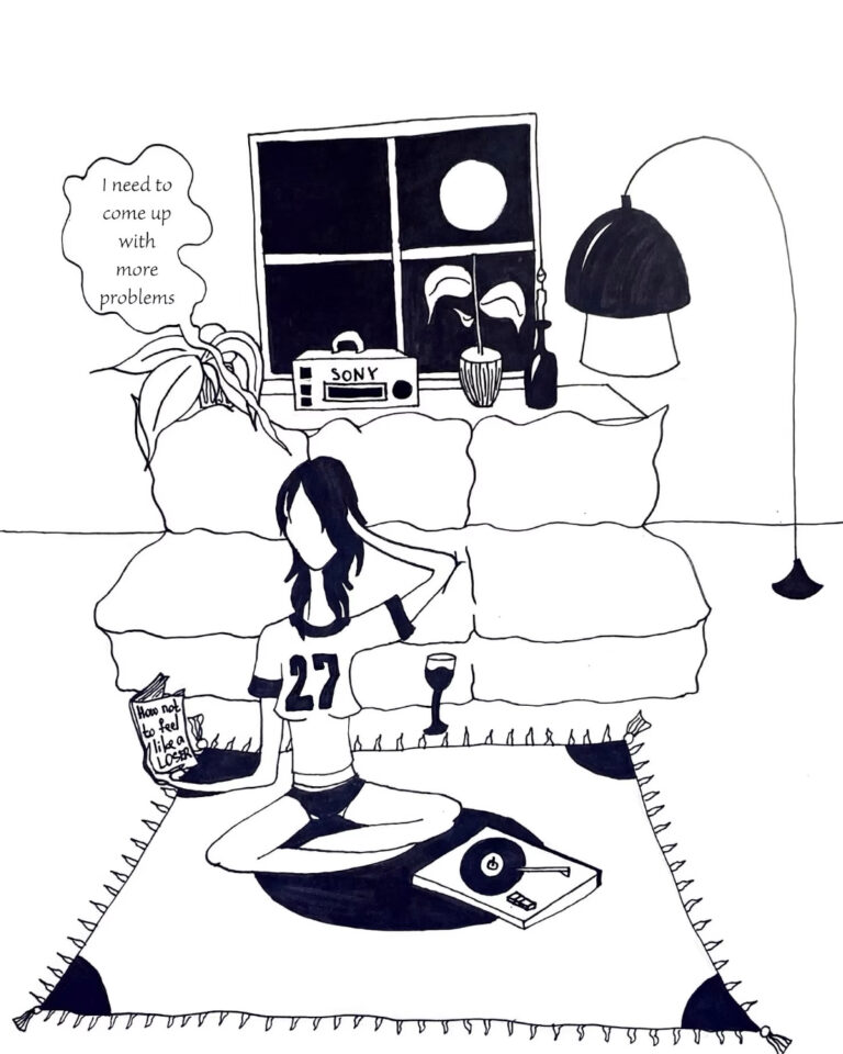 a girl in the living room