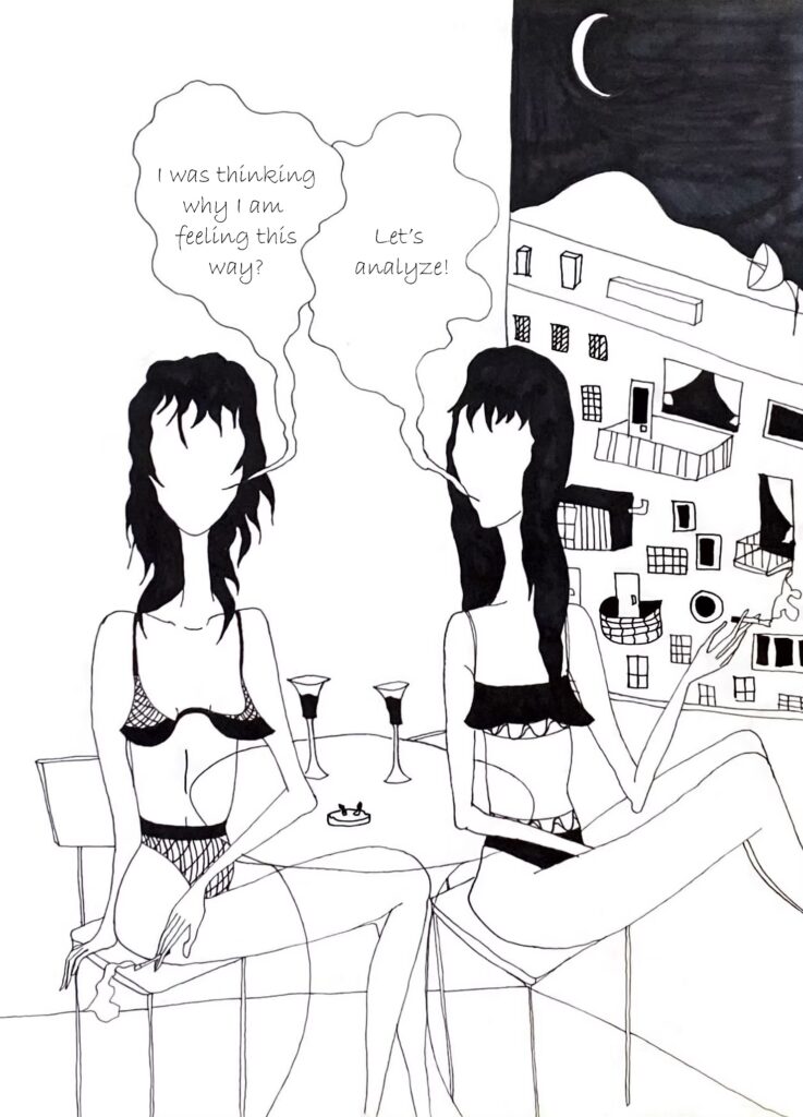 friends talking on the balcony